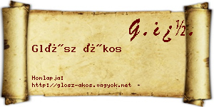 Glósz Ákos névjegykártya